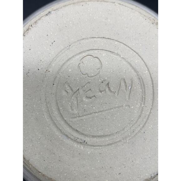 Studio Art Pottery Pitcher Ivory Green Glaze Leaves Signed - Picture 6 of 7